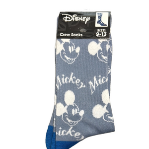 3/$18 Disney Blue and White Casual Socks with Mickey Mouse Design NWT